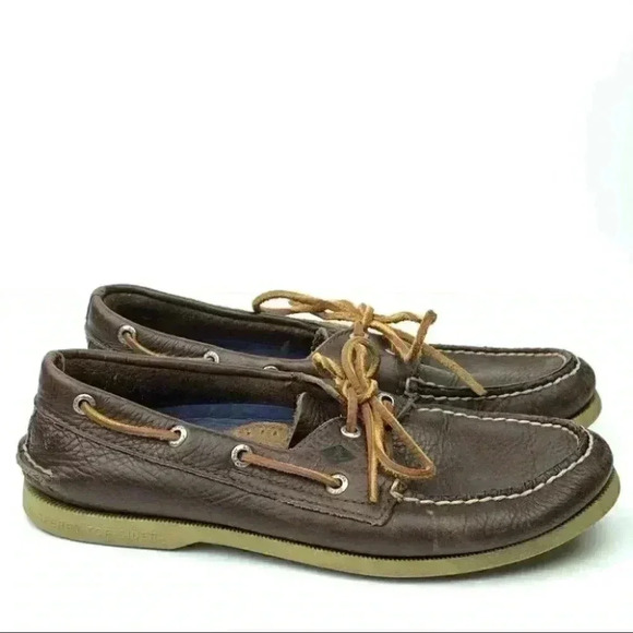 Sperry Topsider mens loafers size 8 brown leather - Picture 1 of 11